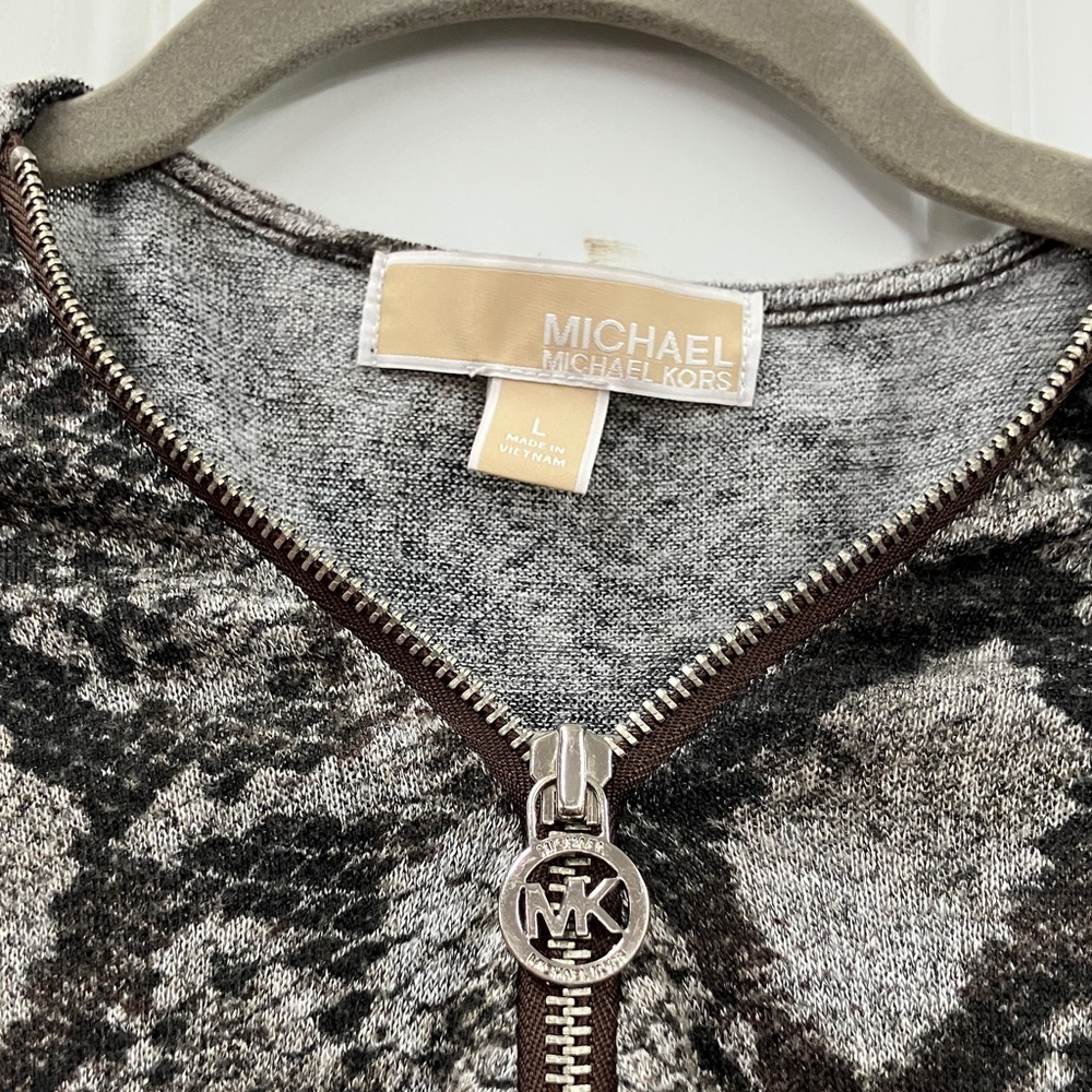 Michael Kors Black & Gray Snake Print Dress